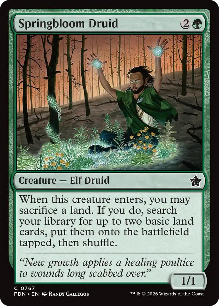 Image for Springbloom Druid (0767) (767) (FDN) - Magic: The Gathering