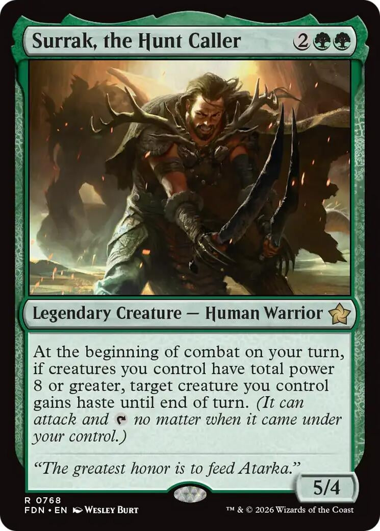 Image for Surrak, the Hunt Caller (0768) (768) (FDN) - Magic: The Gathering