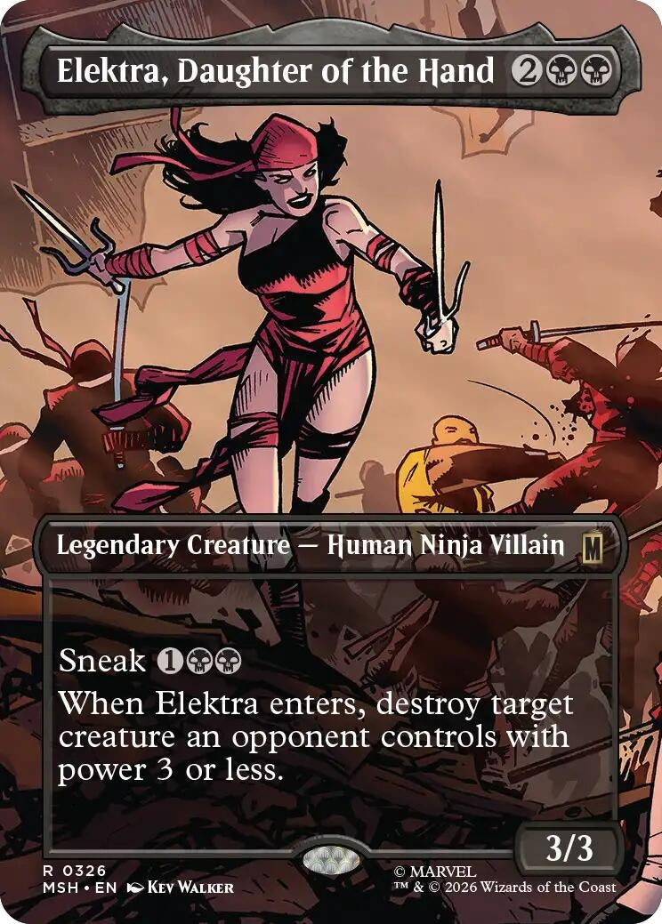 Image for Elektra, Daughter of the Hand (Borderless) (0326) (326) (MSH) - Magic: The Gathering