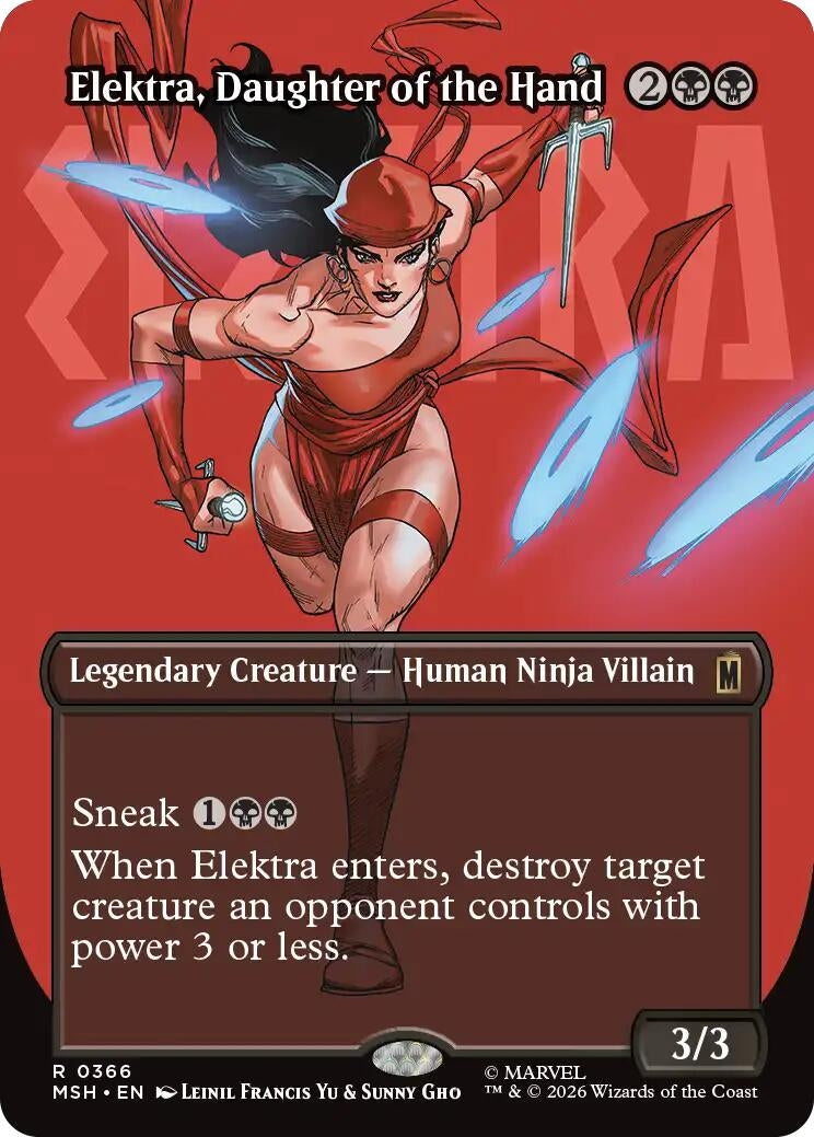Image for Elektra, Daughter of the Hand (Borderless) (0366) (366) (MSH) - Magic: The Gathering