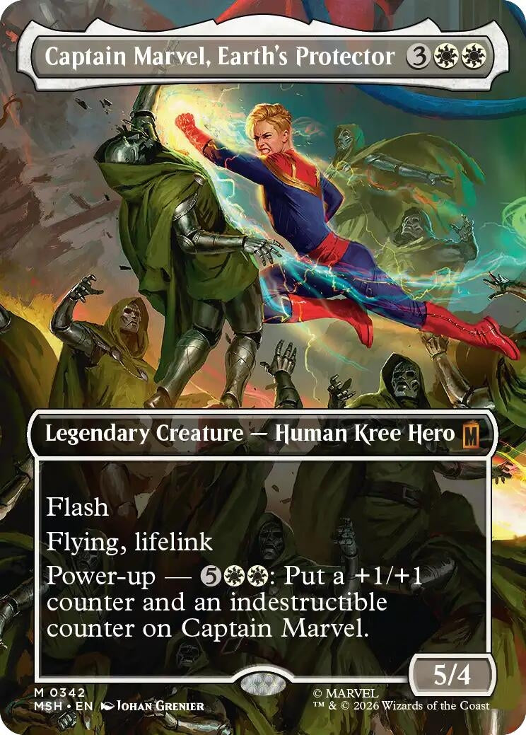 Image for Captain Marvel, Earth's Protector (Borderless) (0342) (342) (MSH) - Magic: The Gathering