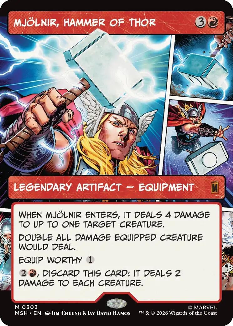 Image for Mjolnir, Hammer of Thor (Borderless) (0303) (303) (MSH) - Magic: The Gathering