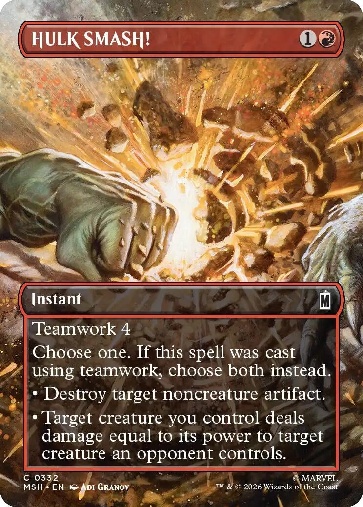 Image for HULK SMASH! (Borderless) (332) (MSH) - Magic: The Gathering