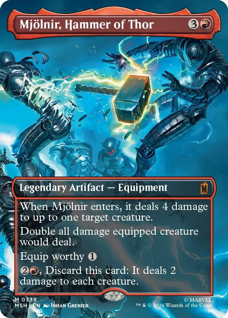 Image for Mjolnir, Hammer of Thor (Borderless) (0339) (339) (MSH) - Magic: The Gathering