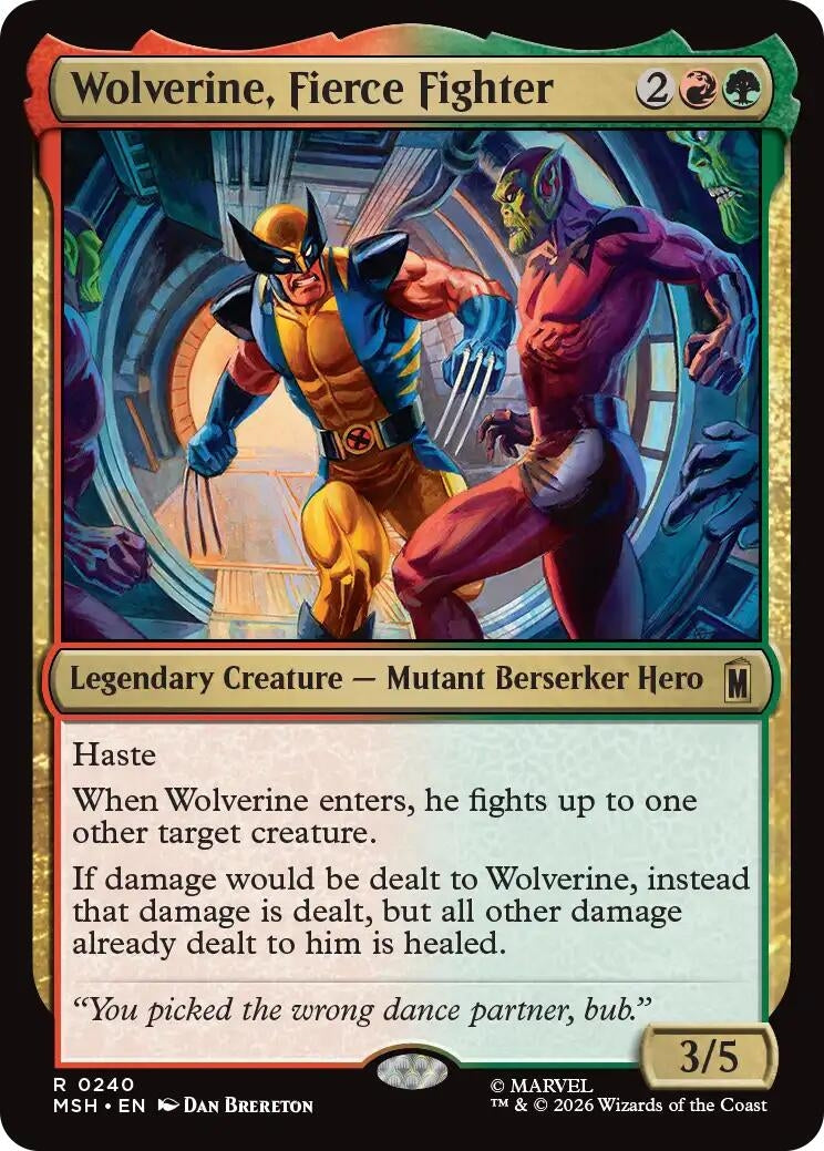 Image for Wolverine, Fierce Fighter (240) (MSH) - Magic: The Gathering