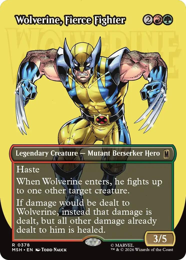Image for Wolverine, Fierce Fighter (Borderless) (378) (MSH) - Magic: The Gathering