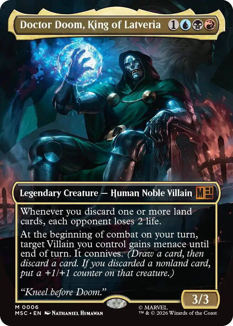 Image for Doctor Doom, King of Latveria (Borderless) (6) (MSC) - Magic: The Gathering