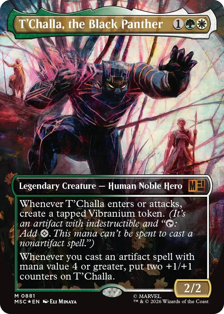 Image for T'Challa, the Black Panther (Borderless) (Surge Foil) (881) (MSC) - Magic: The Gathering