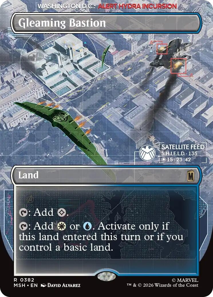 Image for Gleaming Bastion (Borderless) (382) (MSH) - Magic: The Gathering