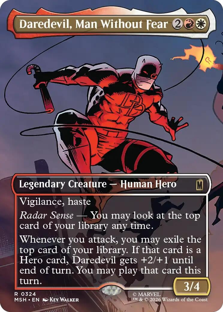 Image for Daredevil, Man Without Fear (Borderless) (0324) (324) (MSH) - Magic: The Gathering