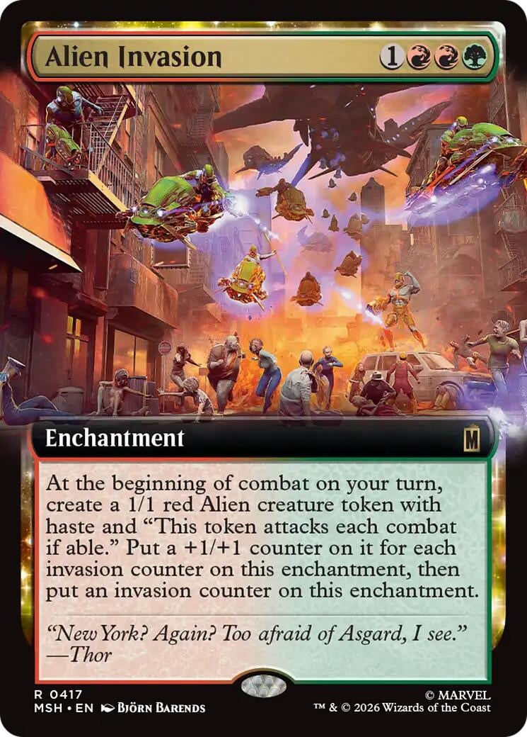 Image for Alien Invasion (Extended Art) (417) (MSH) - Magic: The Gathering