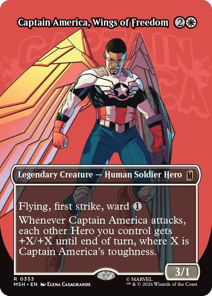 Image for Captain America, Wings of Freedom (Borderless) (353) (MSH) - Magic: The Gathering