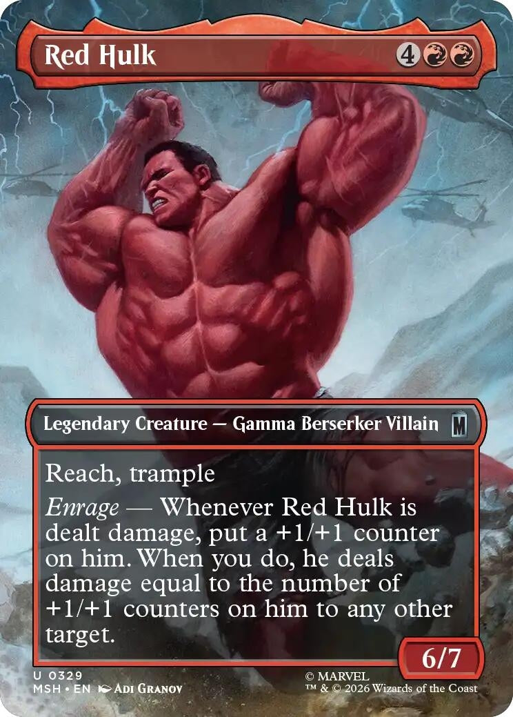 Image for Red Hulk (Borderless) (329) (MSH) - Magic: The Gathering