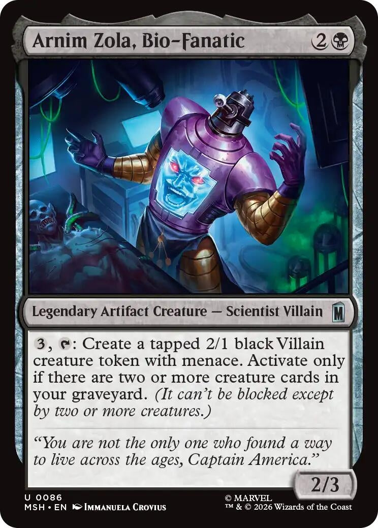 Image for Arnim Zola, Bio-Fanatic (86) (MSH) - Magic: The Gathering