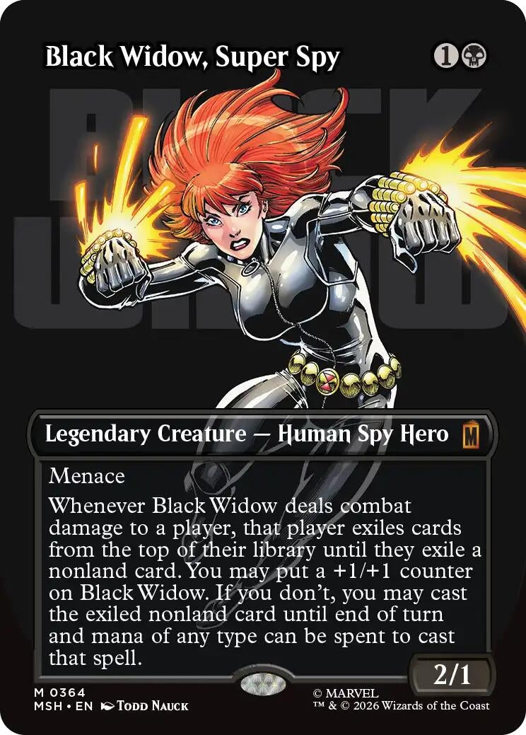 Image for Black Widow, Super Spy (Borderless) (0364) (364) (MSH) - Magic: The Gathering