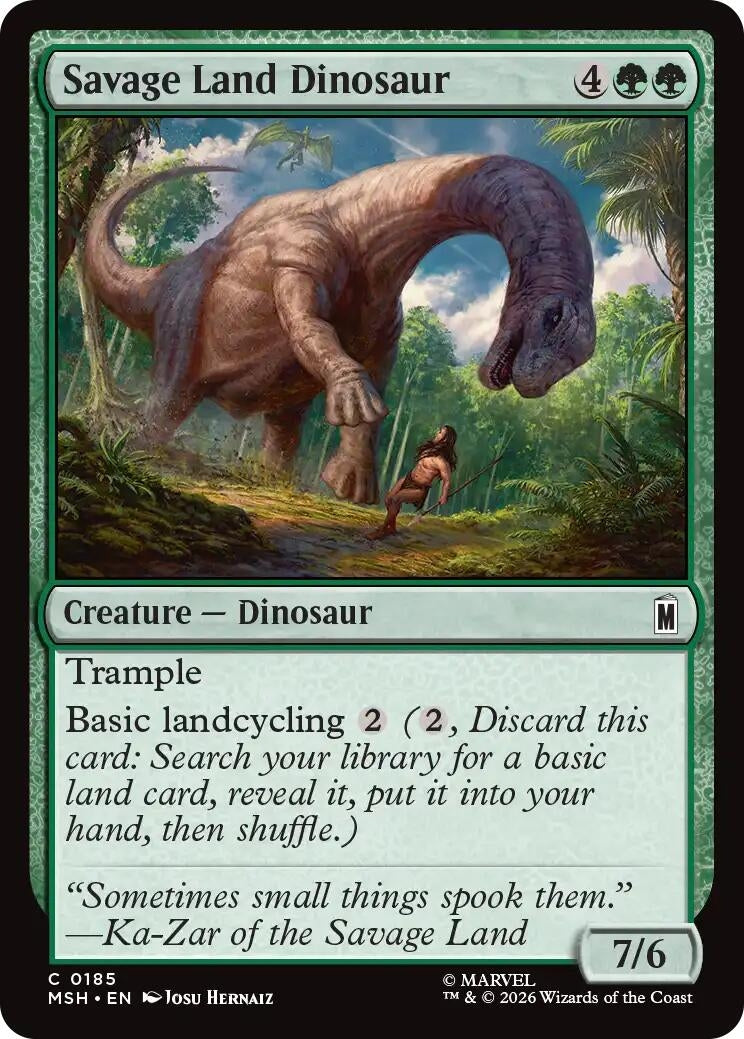 Image for Savage Land Dinosaur (185) (MSH) - Magic: The Gathering