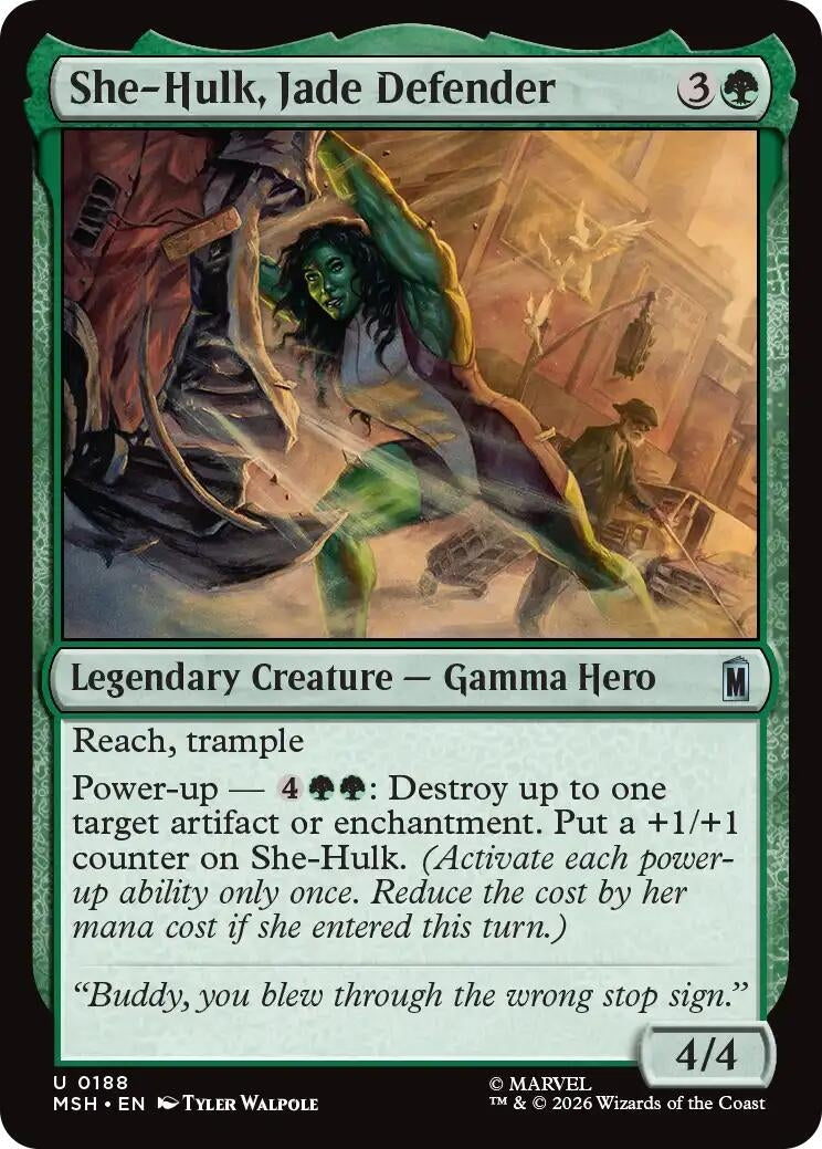 Image for She-Hulk, Jade Defender (188) (MSH) - Magic: The Gathering