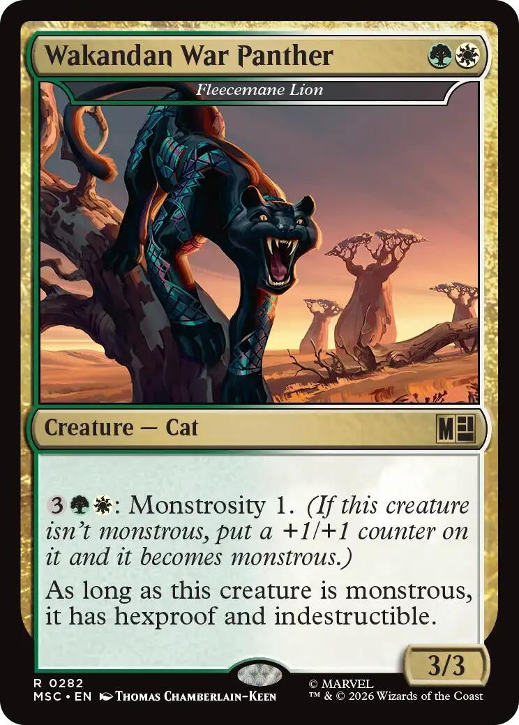 Image for Wakandan War Panther - Fleecemane Lion (Surge Foil) (282) (MSC) - Magic: The Gathering