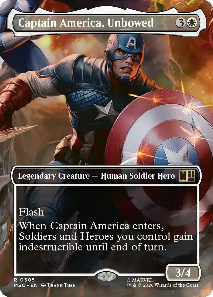 Image for Captain America, Unbowed (Borderless) (505) (MSC) - Magic: The Gathering