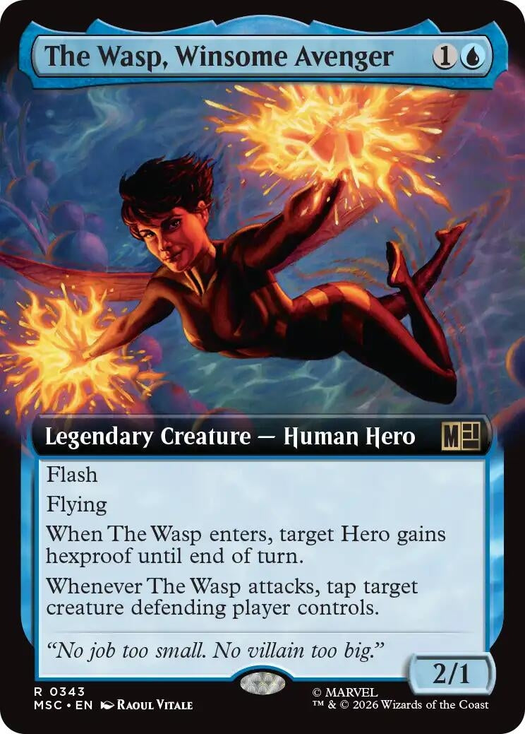Image for The Wasp, Winsome Avenger (Extended Art) (343) (MSC) - Magic: The Gathering