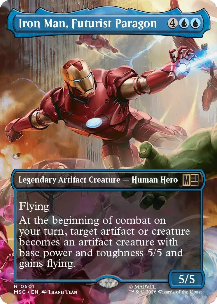 Image for Iron Man, Futurist Paragon (Borderless) (501) (MSC) - Magic: The Gathering