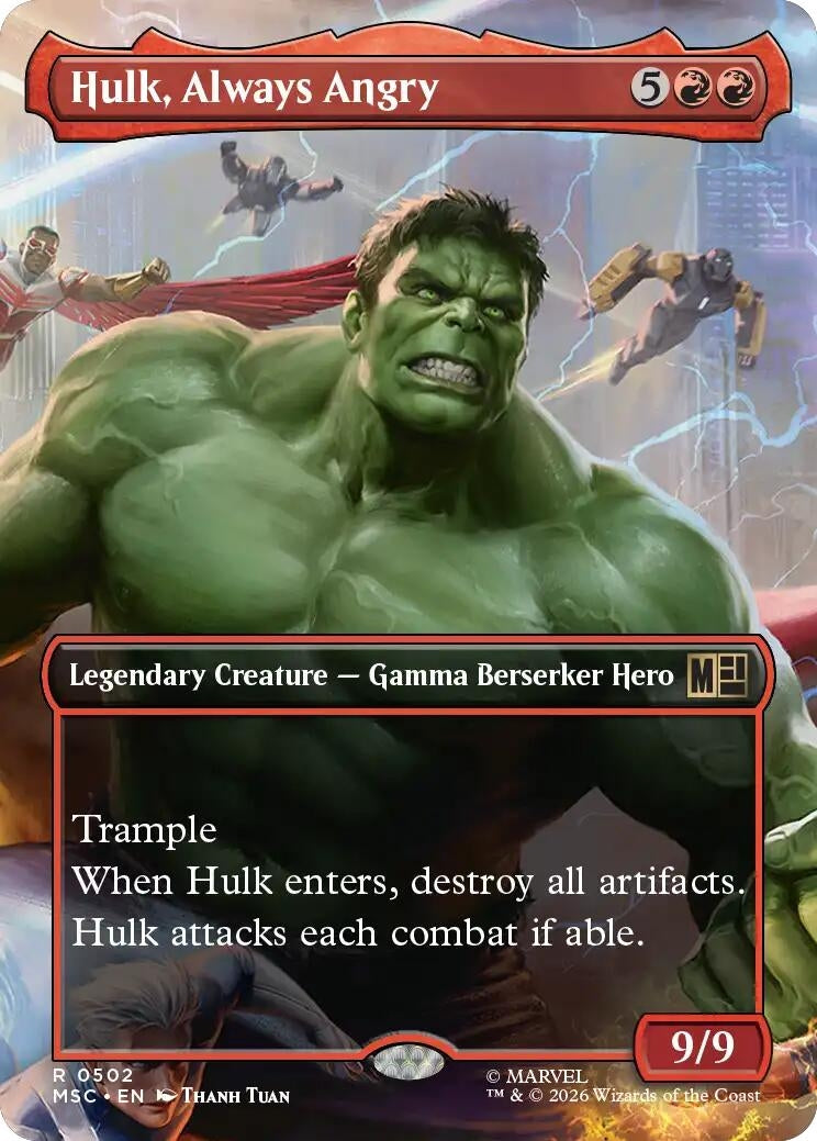 Image for Hulk, Always Angry (Borderless) (502) (MSC) - Magic: The Gathering