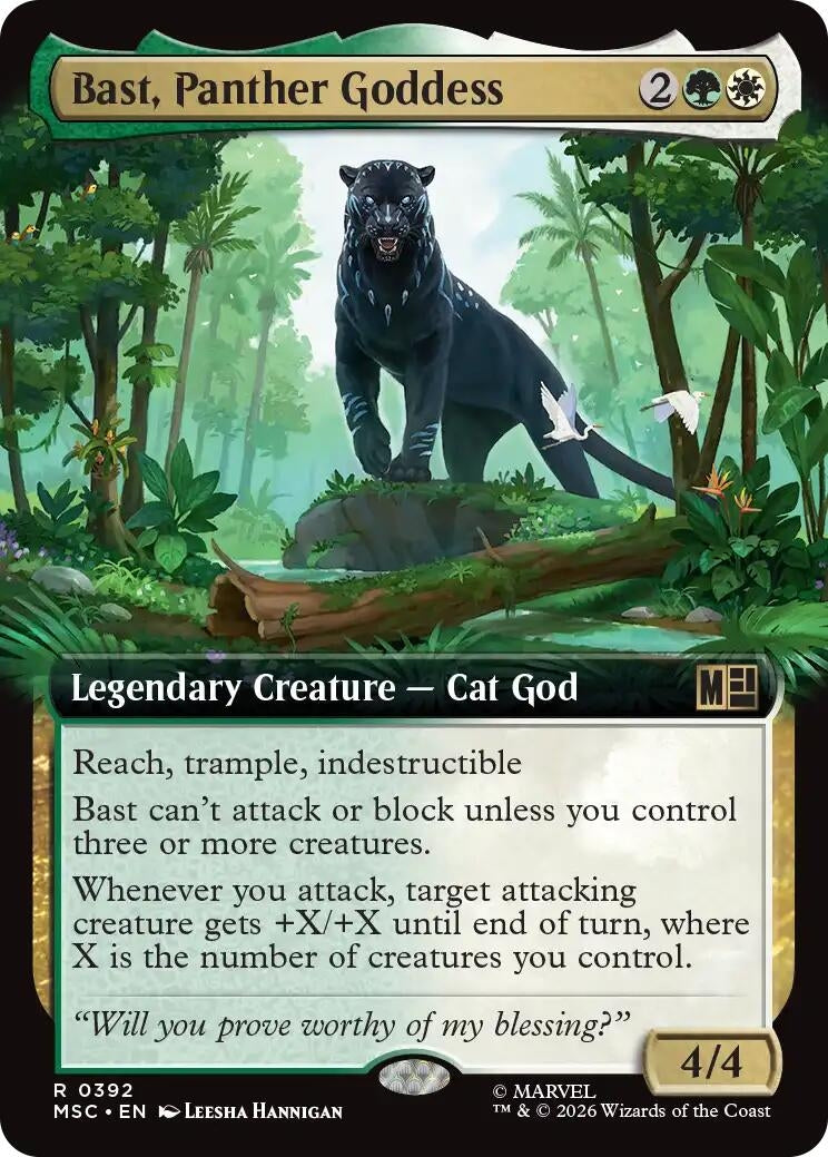 Image for Bast, Panther Goddess (Extended Art) (392) (MSC) - Magic: The Gathering