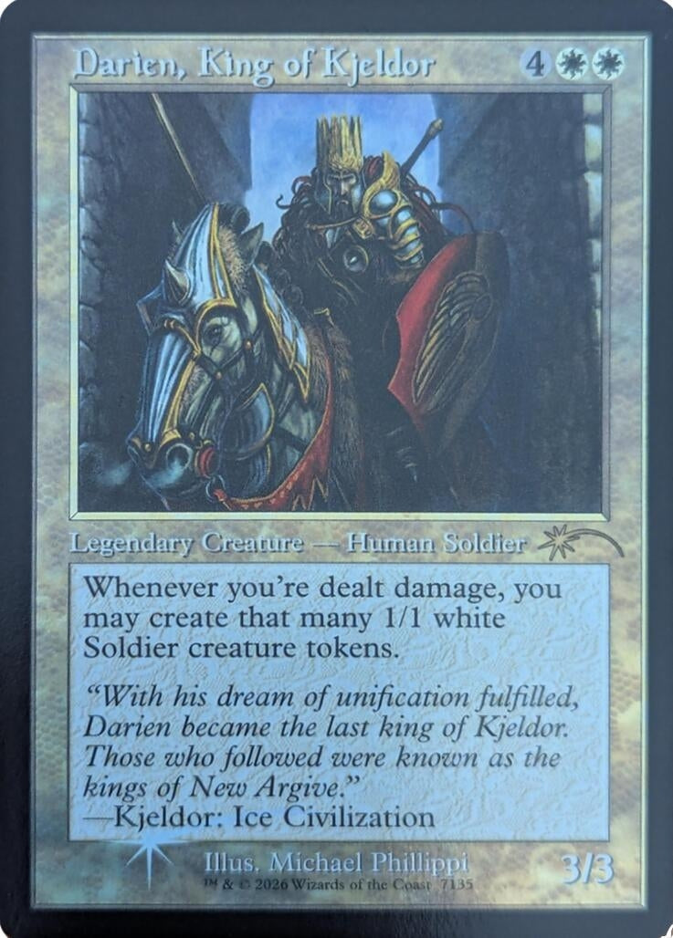 Image for Darien, King of Kjeldor (Retro Frame) (7135) (SLD) - Magic: The Gathering