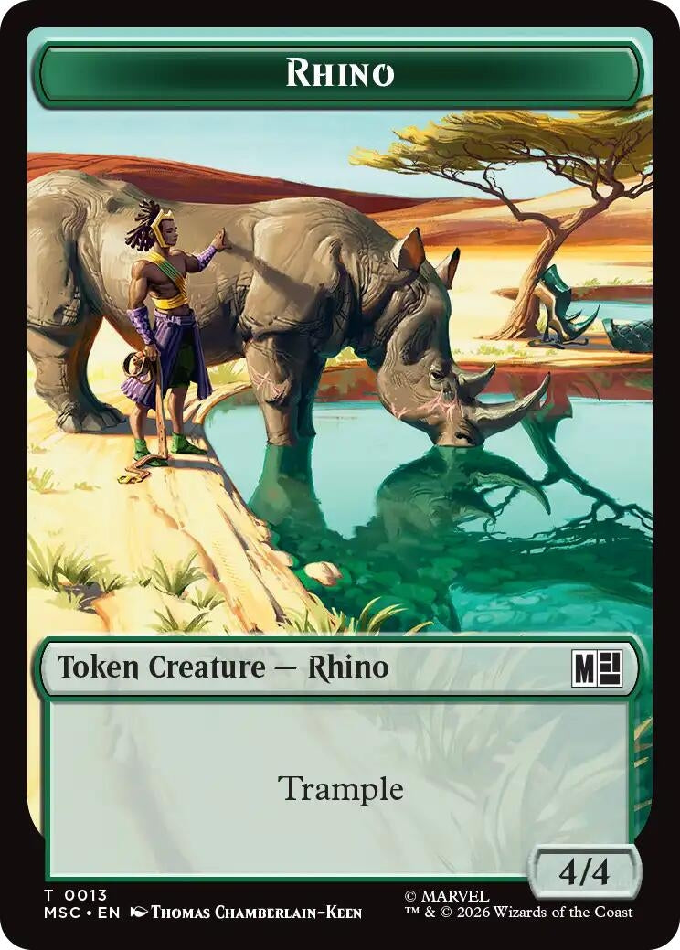 Image for Rhino (0013) // Elephant (0012) Double-Sided Token (13 // 12) (MSC) - Magic: The Gathering