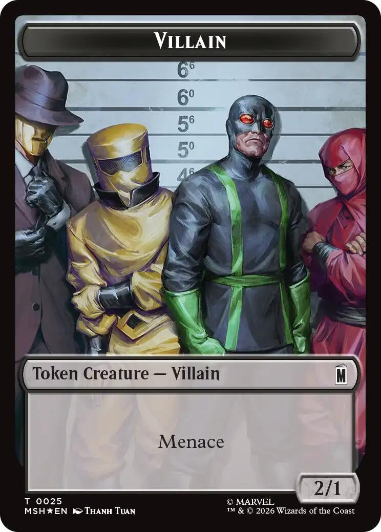 Image for Villain (0025) // Robot Villain (0026) Double-Sided Token (Surge Foil) (25 // 26) (MSH) - Magic: The Gathering