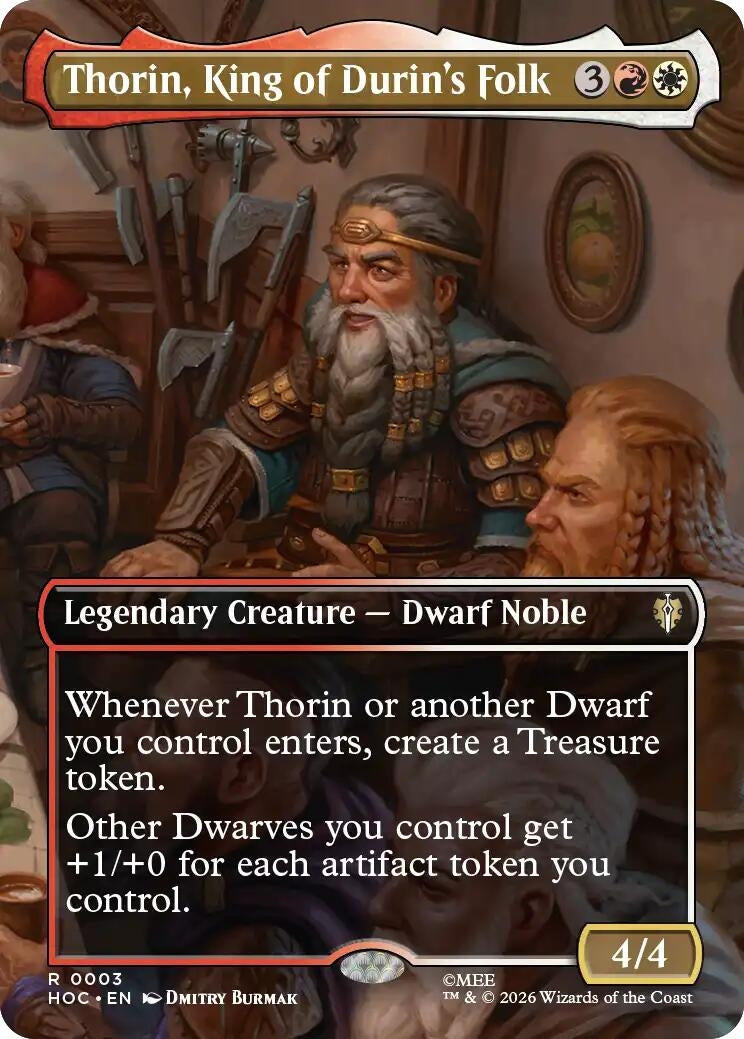Image for Thorin, King of Durin's Folk (Borderless) (3) (HOC) - Magic: The Gathering