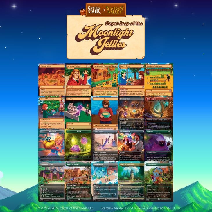 Image for Secret Lair x Stardew Valley: Superdrop of the Moonlight Jellies Traveling Cart Non-Foil Bundle - Magic: The Gathering