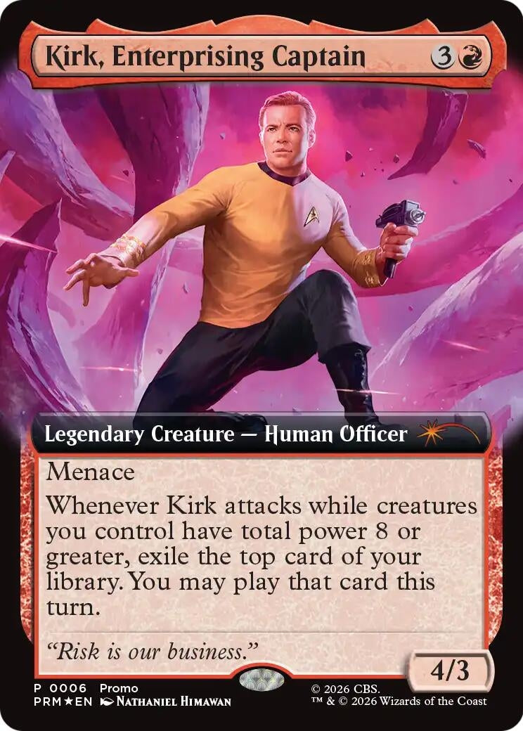 Image for Kirk, Enterprising Captain (Extended Art) (6) (MEDIA) - Magic: The Gathering