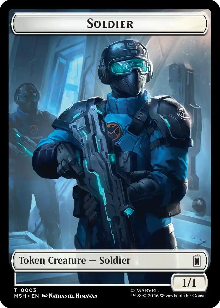 Image for Soldier // Robot Villain Double-Sided Token (3 // 20) (MSH) - Magic: The Gathering