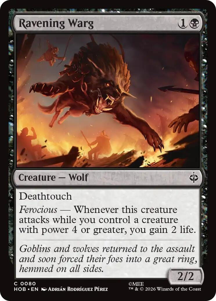 Image for Ravening Warg (80) (HOB) - Magic: The Gathering