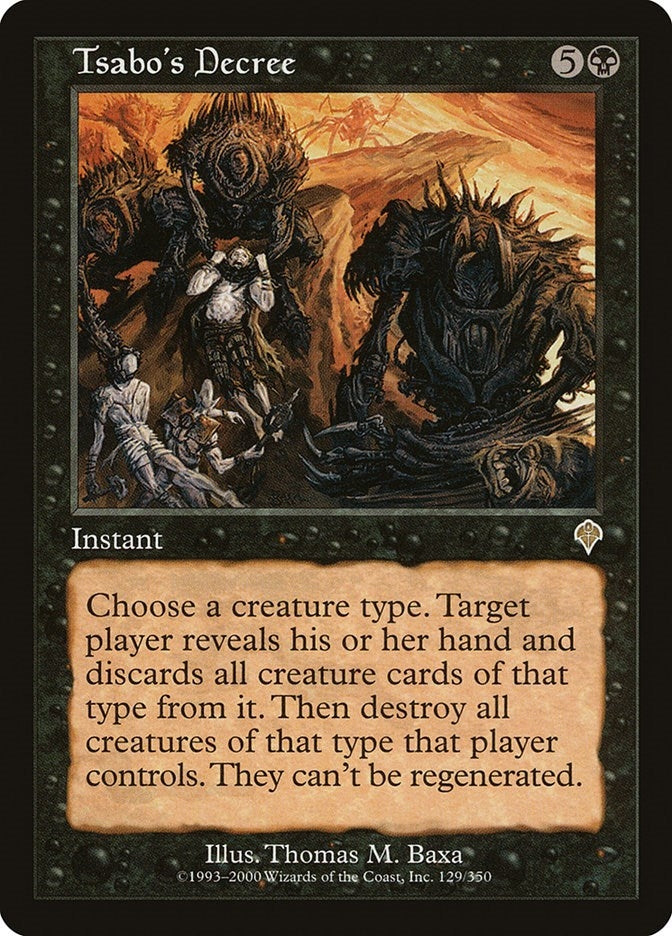 Image for Tsabo's Decree (129) (INV) - Magic: The Gathering