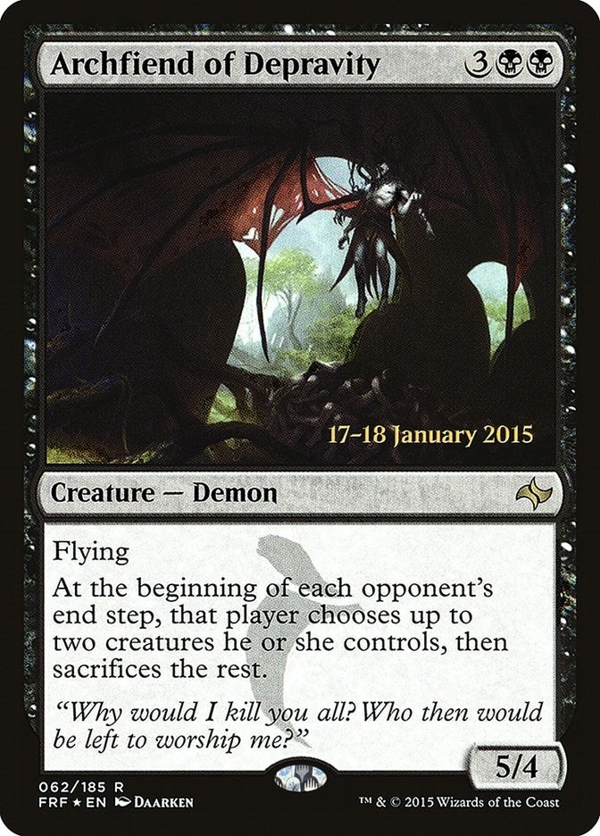 Image for Archfiend of Depravity (62) (PRE) - Magic: The Gathering