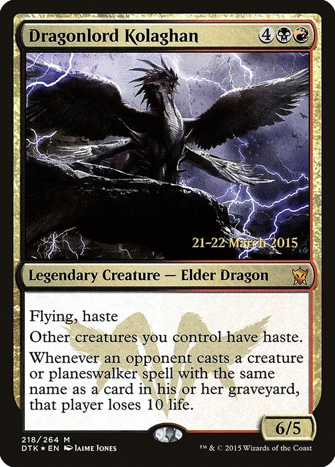Image for Dragonlord Kolaghan (218) (PRE) - Magic: The Gathering